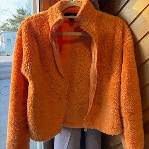 Forever 21 Vibrant Orange Teddy Jacket